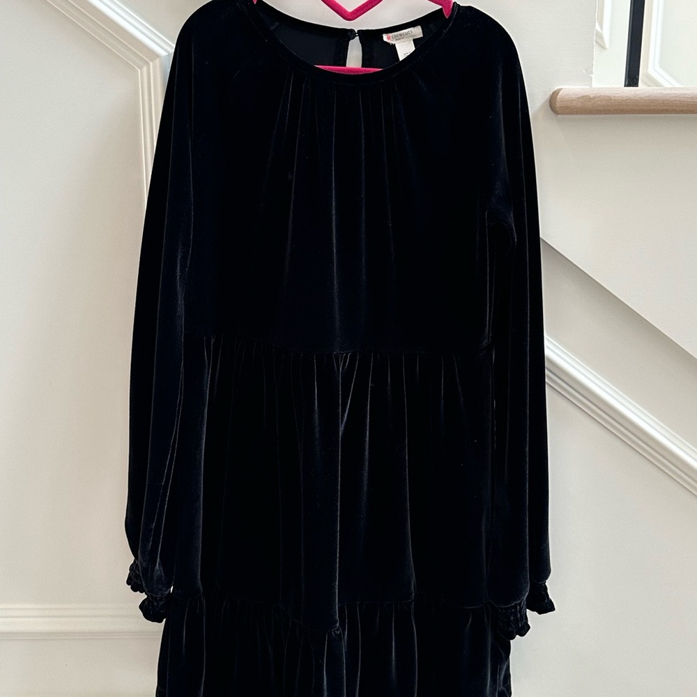 JCrew Girls Black Velvet Dress- Size Medium